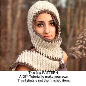 Instant Download Knitting Pattern - Knit Scarf Pattern - Knit Hat Pattern Garter Series Hats - Womens Scarf Hat Pattern Womens Chunky Scarf