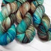 Hand Dyed Yarn 100% Superwash Merino Yarn Worsted Weight Yarn - 220 Yards - Tonal Variegated Yarn Blue Yarn Brown Yarn - Moroccan Robin