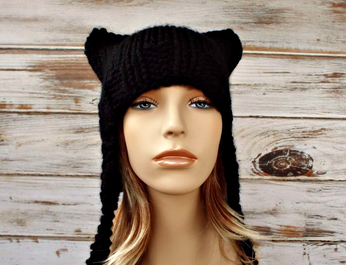 Chunky Knit Hat Cat Hat Cat Eat Hat Womens Hat Mens Hat Etsy