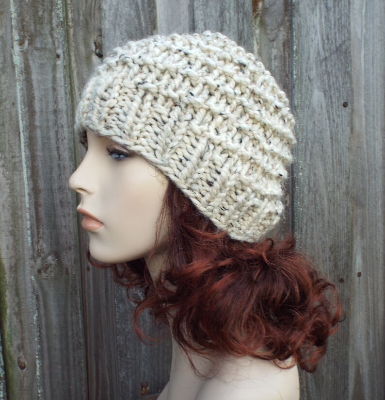 READY TO SHIP Tsunami Beanie Wheat Beanie Chunky Knit Hat Womens Hat Wheat Mens Hat Wheat Spiral Texture Beanie Wheat Hat Wheat Beanie