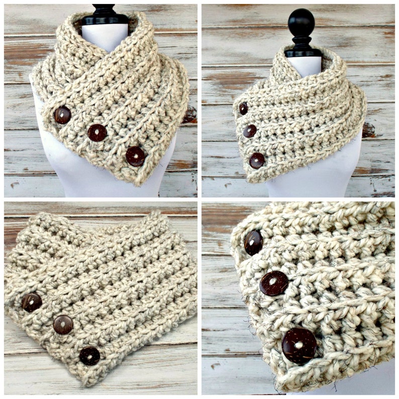 Crochet Cowl Pattern Crochet Pattern Chunky Scarf Thick Cowl Scarf Ribbed Cowl Pattern Ribbed Scarf Pattern Wellington image 4