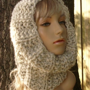 Chunky Knit Cowl, Knit Scarf, Cowl Scarf, Mens Cowl, Womens Cowl, Mens Scarf, Womens Scarf, Twilight Neckwarmer, Wheat image 2