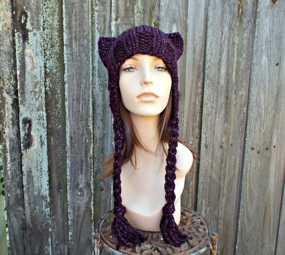 Cat Ear Hat, Chunky Knit Hat, Womens Hat, Mens Hat, Winter Hat