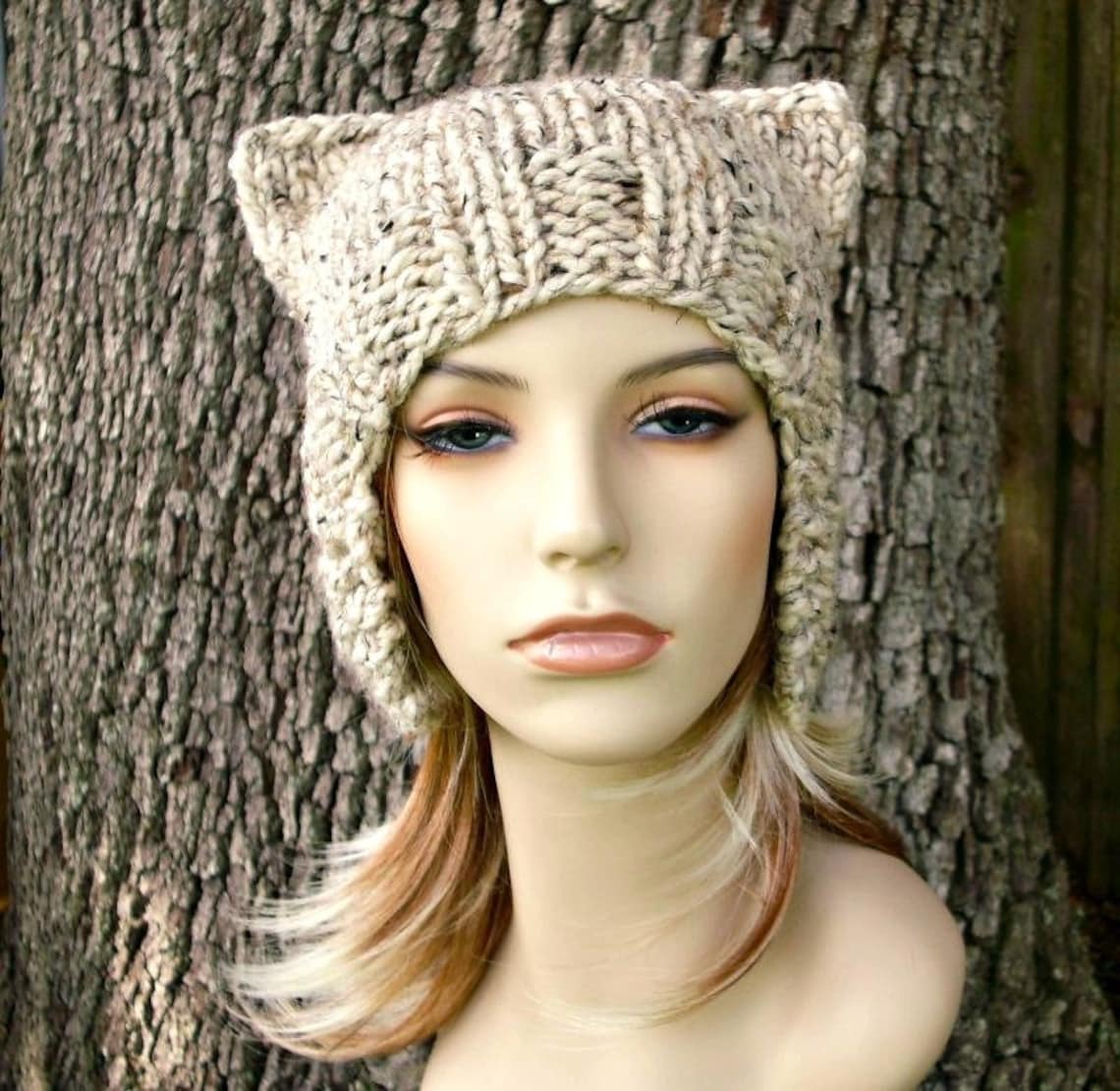 Chunky Knit Hat Cat Hat Cat Ears Cat Beanie Fall Hat Etsy