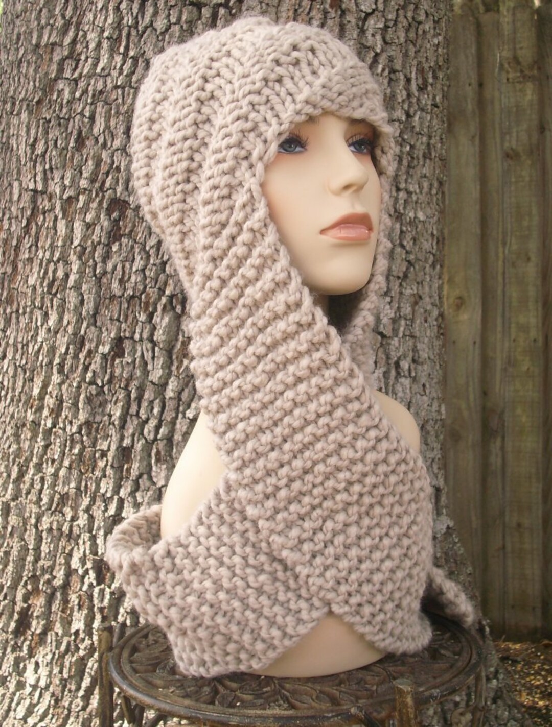 Hooded Scarf Knitting Pattern PDF - Knitting Pattern PDF for Swirl ...