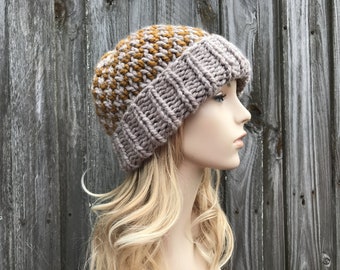 Chunky Knit Hat, Womens Hat, Mens Hat, Winter Hat, Cuffed