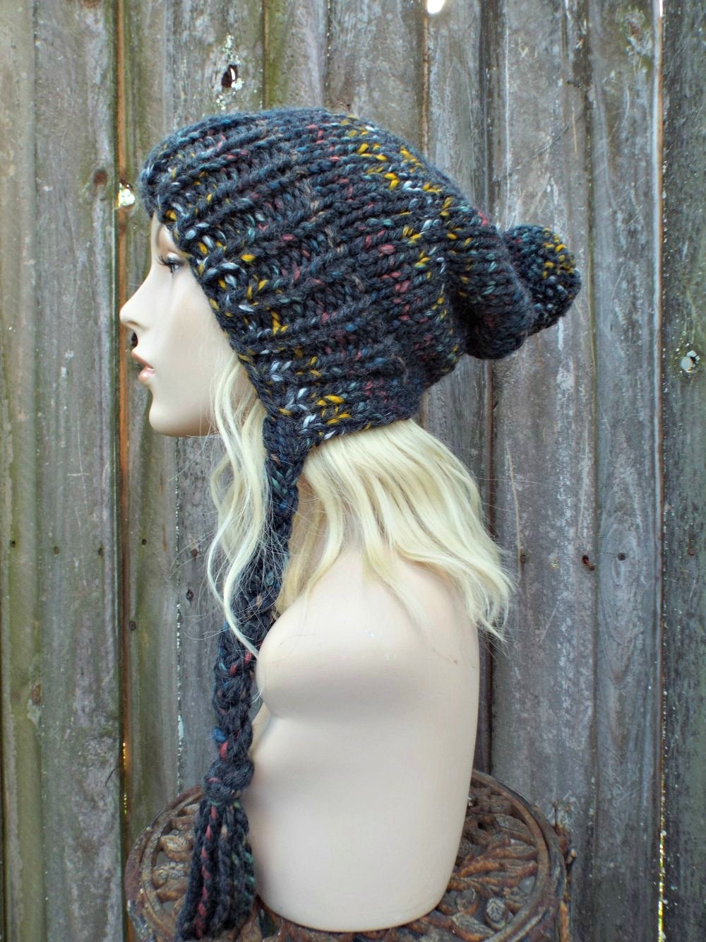 Ear Flap Hat, Hand Knit Beanie, Chunky Knit Hat, Womens Hat, Mens Hat, Winter Hat, Knit Cap, Slouchy Beanie, Pom Pom Hat - Etsy Ear Flap Hat, Hand Knit Beanie, Chunky Knit Hat, Womens Hat, Mens Hat, Winter Hat, Knit Cap, Slouchy Beanie, Pom Pom Hat - Etsy