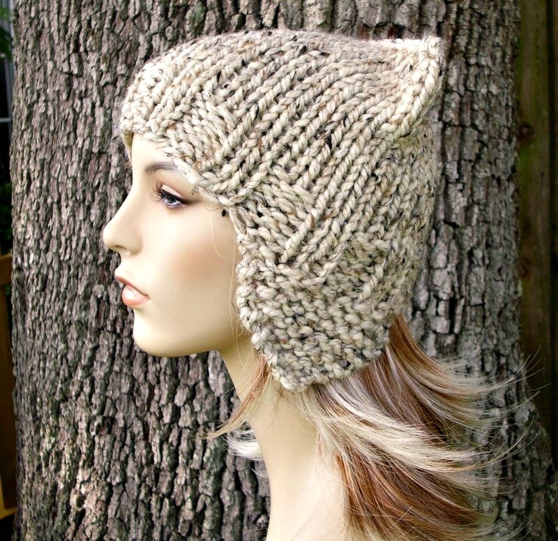 Chunky Knit Hat Cat Hat Cat Ears Cat Beanie Fall Hat Etsy