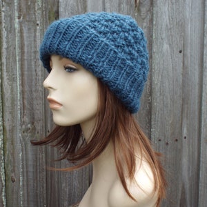 Knit Hat Pattern, Knit Beanie, Hat Knitting Pattern, Knitting Tutorial, Womens Hat, Mens Hat, Bulky Yarn, Folded Brim Beanie, Hickory Beanie image 4