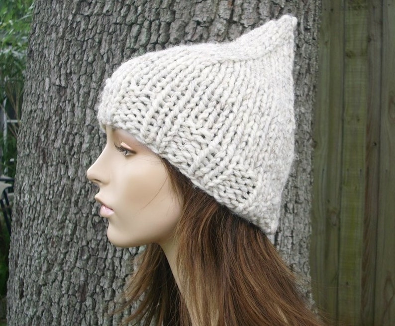 Knit Hat Womens Hat Gnome Hat in Wheat Knit Hat Wheat Hat Wheat Beanie Womens Accessories Winter Hat