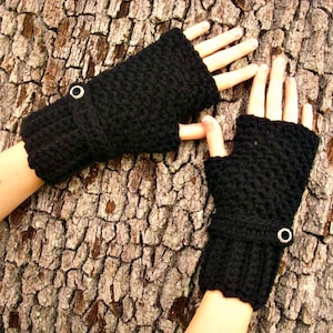 Fingerless Gloves, Fingerless Mitts, Fingerless Mittens, Crochet Gloves, Handwarmers, Hand Warmers, Winter Gloves, Texting Gloves, Black