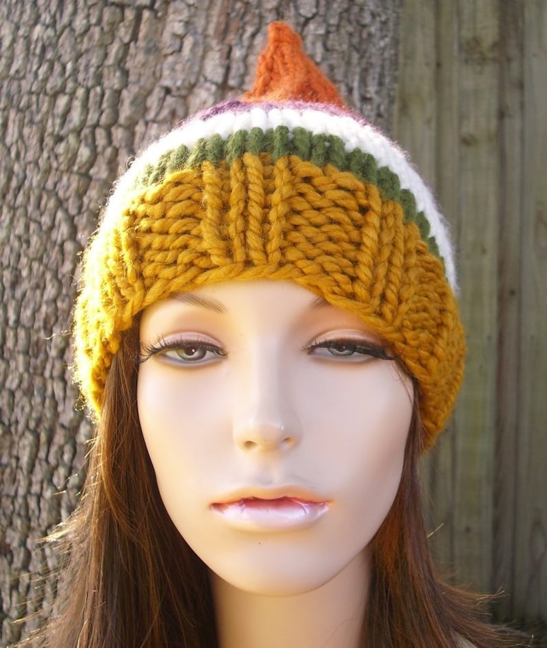 Gnome Hat Elf Hat Chunky Knit Hat Womens Hat Winter Hat Etsy