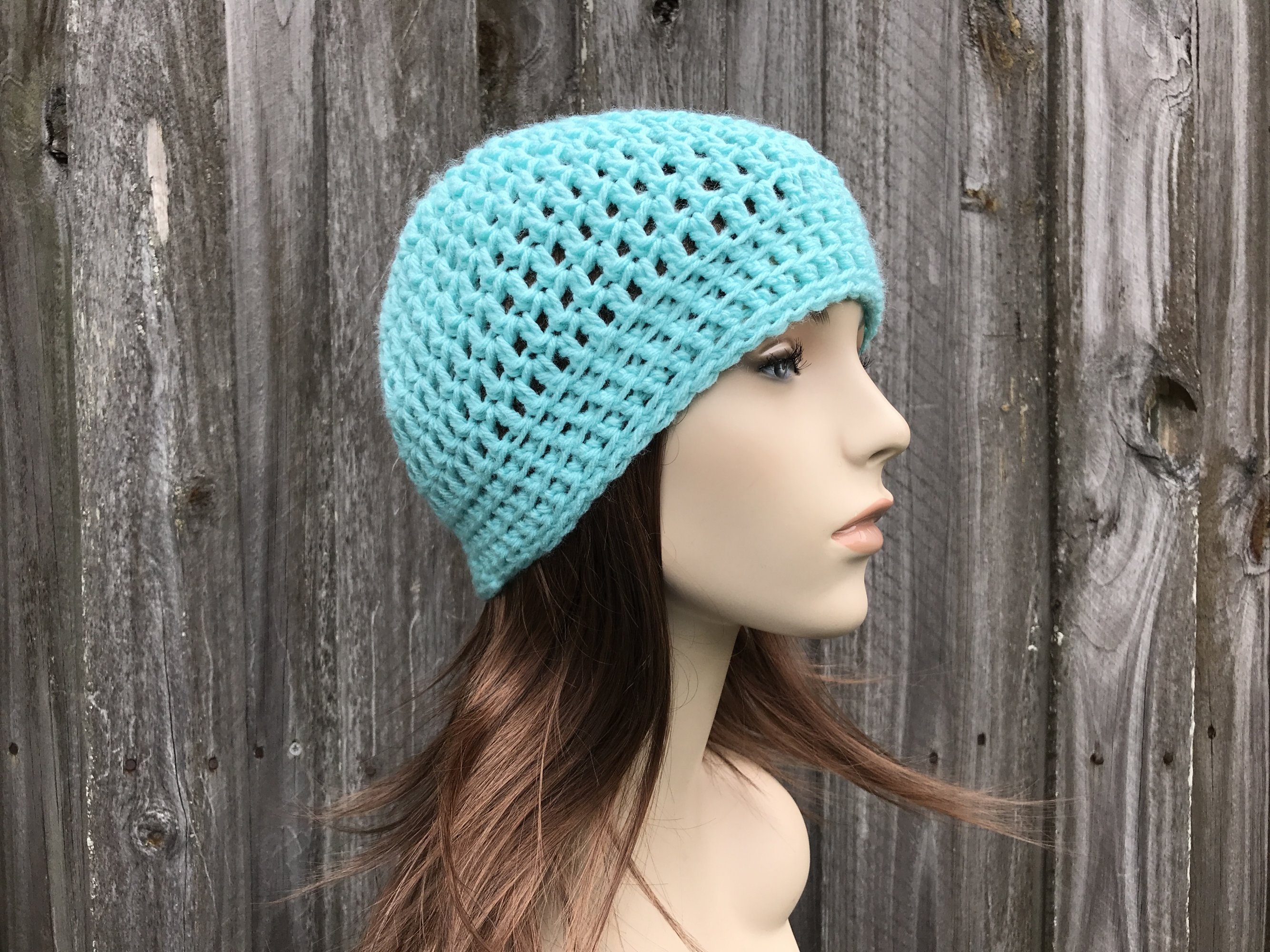 Summer Beanie, Beach Hat, Sun Hat, Fitted Beanie Skullcap, Crochet