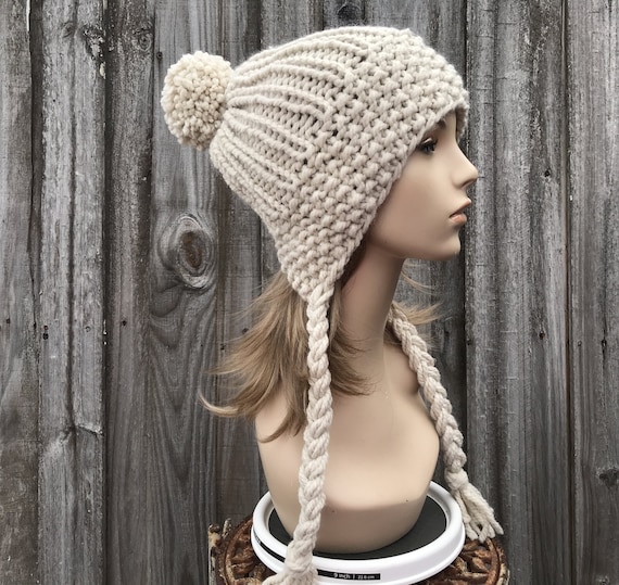 Chunky Knit Hat With Pom Pom, Womens Hat, Mens Hat, Winter 