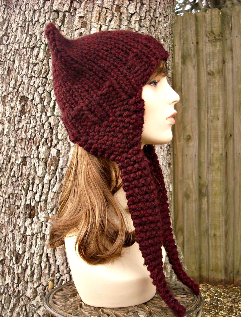 Knit Cat Hat Knitting Pattern, Knit Hat Pattern, Ear Flap Knit Cat Hat Knitting Pattern, Knit Hat Pattern, Ear Flap