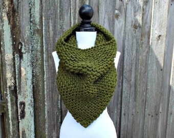 Bandana Cowl Scarf, Chunky Knit Cowl, Chunky Cowl, Oversized Scarf, Womens Scarf, Mens Scarf, Winter Scarf, Neckwarmer, Neck Warmer