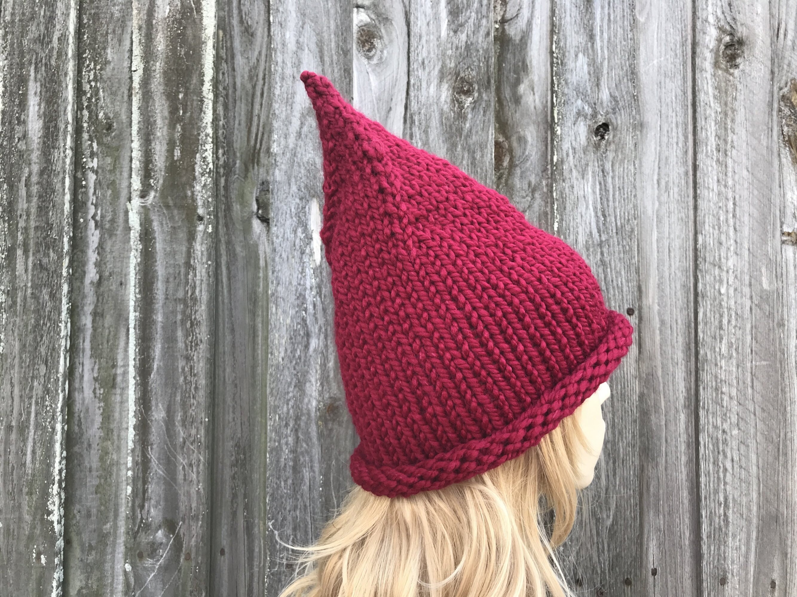 Knit Witch Hat Witch Beanie Elf Hat Gnome Hat Wizard Hat Etsy
