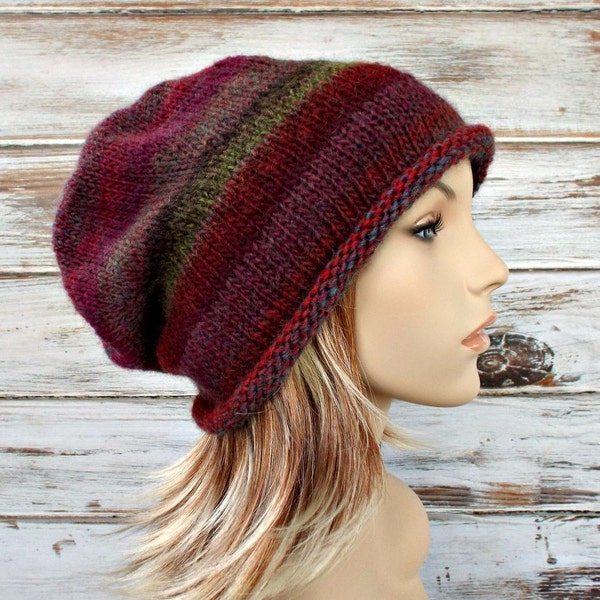 Instant Download Knitting Pattern - Knit Hat Knitting Pattern - Knit Hat Pattern - Atticus Slouchy Beanie Pattern Womens Hat Pattern