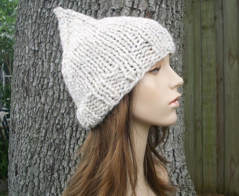 Knit Hat Womens Hat Gnome Hat in Wheat Knit Hat Wheat Hat Wheat Beanie Womens Accessories Winter Hat