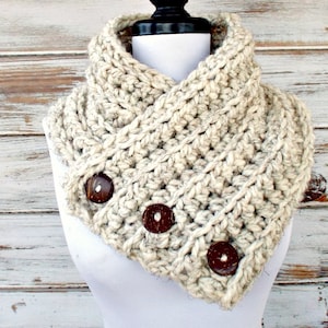 Crochet Cowl Pattern - Crochet Pattern Chunky Scarf Thick Cowl Scarf - Ribbed Cowl Pattern Ribbed Scarf Pattern - Wellington