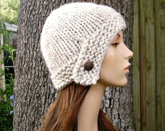 Knit Cloche Hat, Chunky Knit Hat, Womens Hat, Knit Beanie, Winter Hat, Knit Cap, Boho Hat