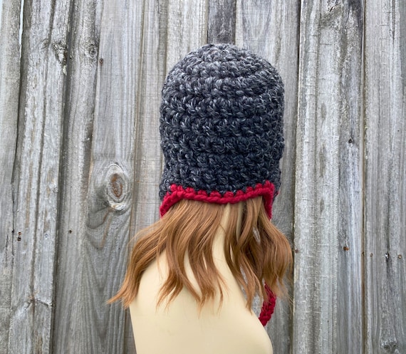 Trapper Hat, Ear Flap Hat, Chunky Crochet Hat, Womens Hat, Mens