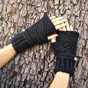 Fingerless Gloves, Fingerless Mitts, Fingerless Mittens, Crochet Gloves, Handwarmers, Hand Warmers, Winter Gloves, Texting Gloves, Charcoal