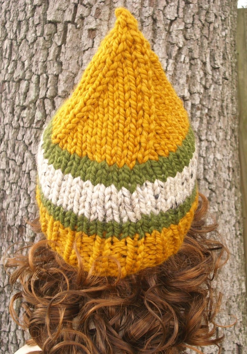 Gnome Hat, Elf Hat, Christmas Hat, Chunky Knit Hat, Womens Hat, Mens Hat, Winter Hat, Knit Cap, Knit Beanie image 5