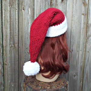 Santa Hat Knitting Pattern - Instant Download Knit Hat Pattern - Christmas Hat Pattern - Adult Size Double Brim Santa Hat Pattern Winter Hat image 6