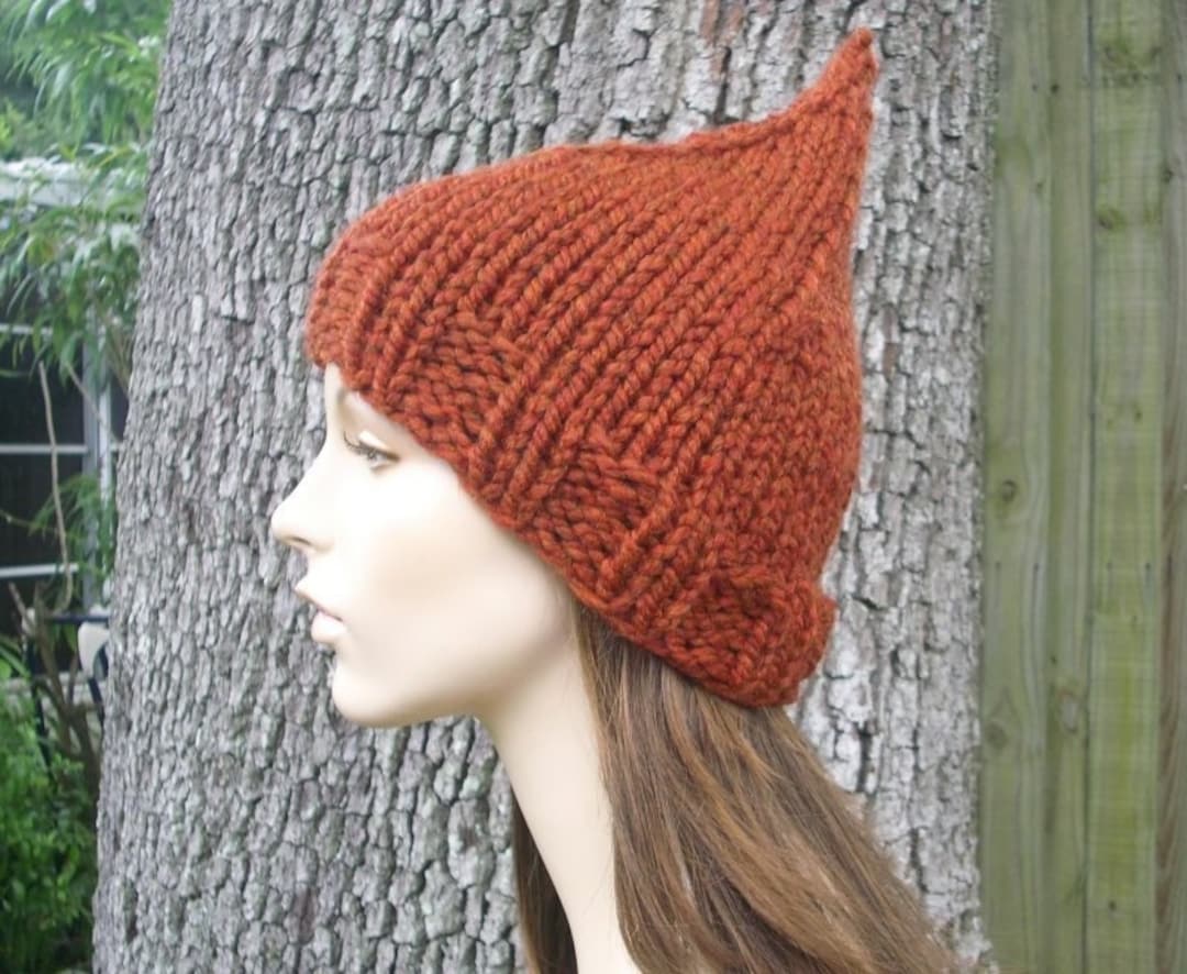 Chunky Knit Hat, Womens Hat, Mens Hat, Winter Hat, Elf Hat