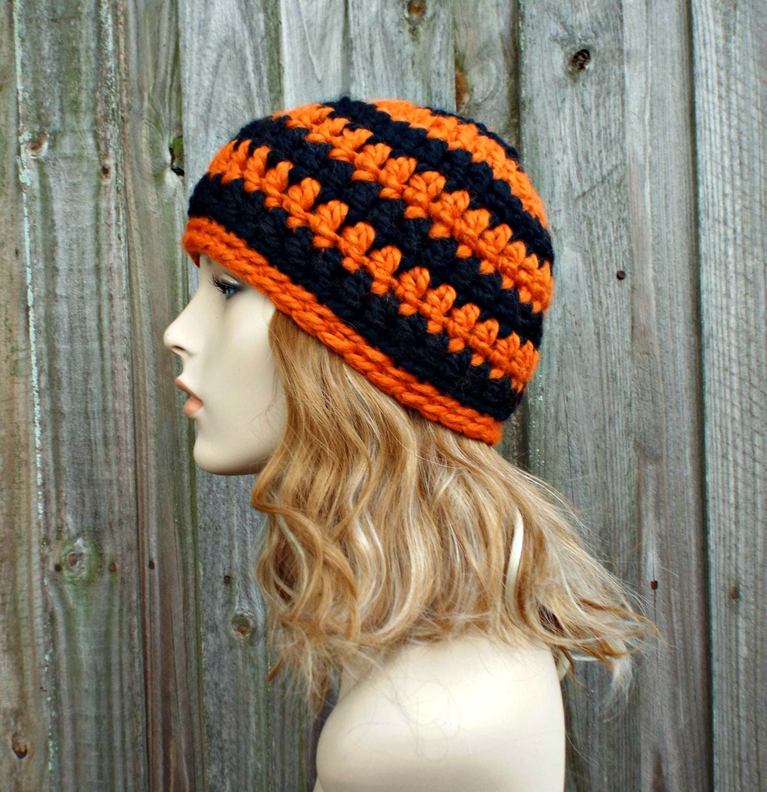 帽子 PERVERZE Crochet Knit Hat / Black Black Slouch Hat Black Slouchy Beanie Black Crochet Slouch