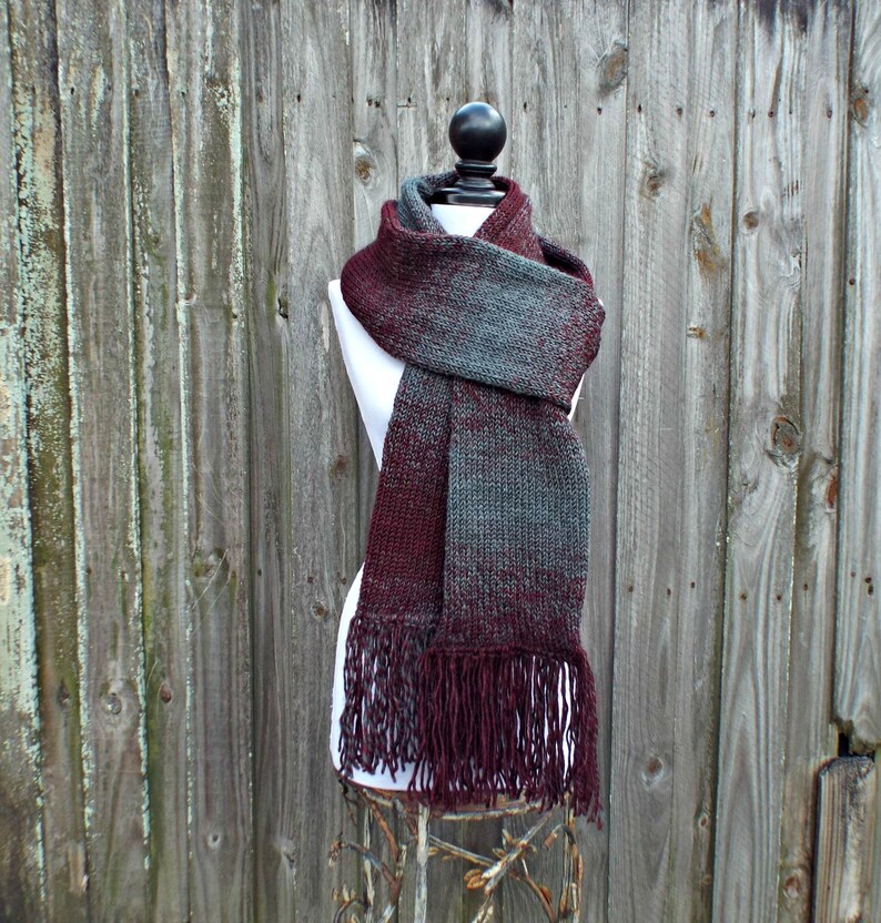 Knit Scarf, Womens Scarf, Mens Scarf, Oversized Scarf, Winter Scarf, Double Knit Scarf With Fringe image 8