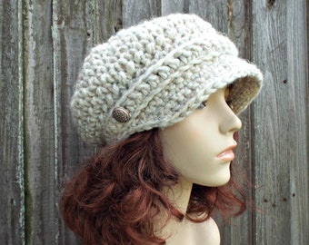 Chunky Crochet Hat, Womens Hat, Mens Hat, Winter Hat, Crochet Beanie, Crochet Cap, Newsboy Hat, Newsboy Cap, Wheat