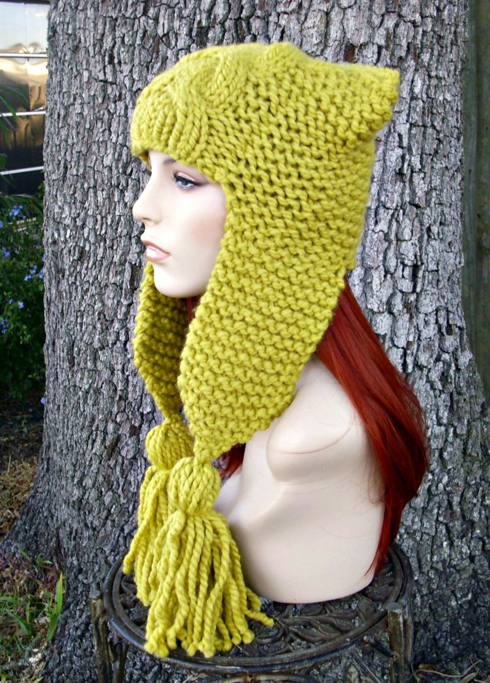 Chunky Knit Hat Cable Knit Hat Ear Flap Hat Womens Hat Etsy