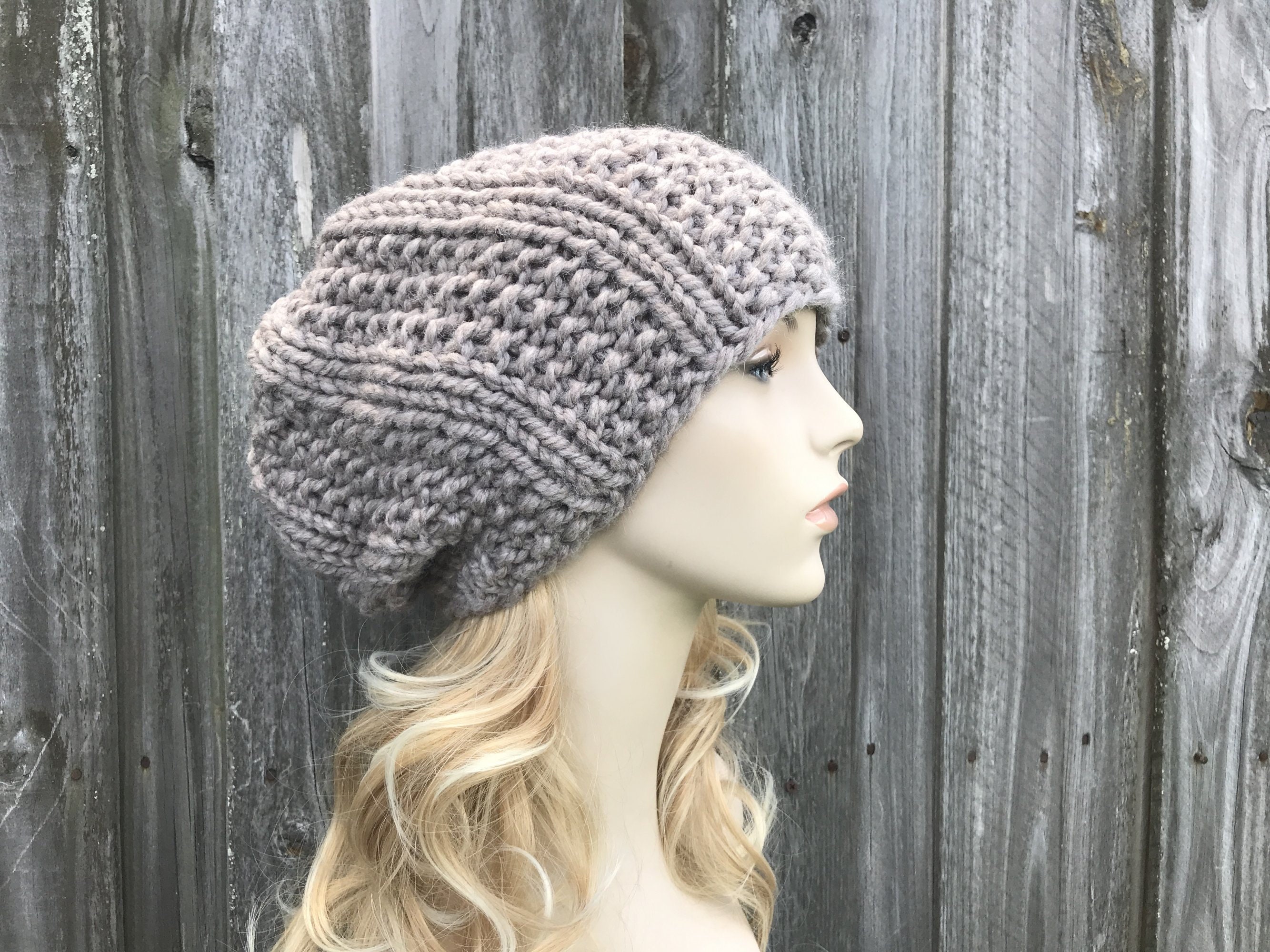 Knit Hat Pattern Slouchy Beanie Pattern 
