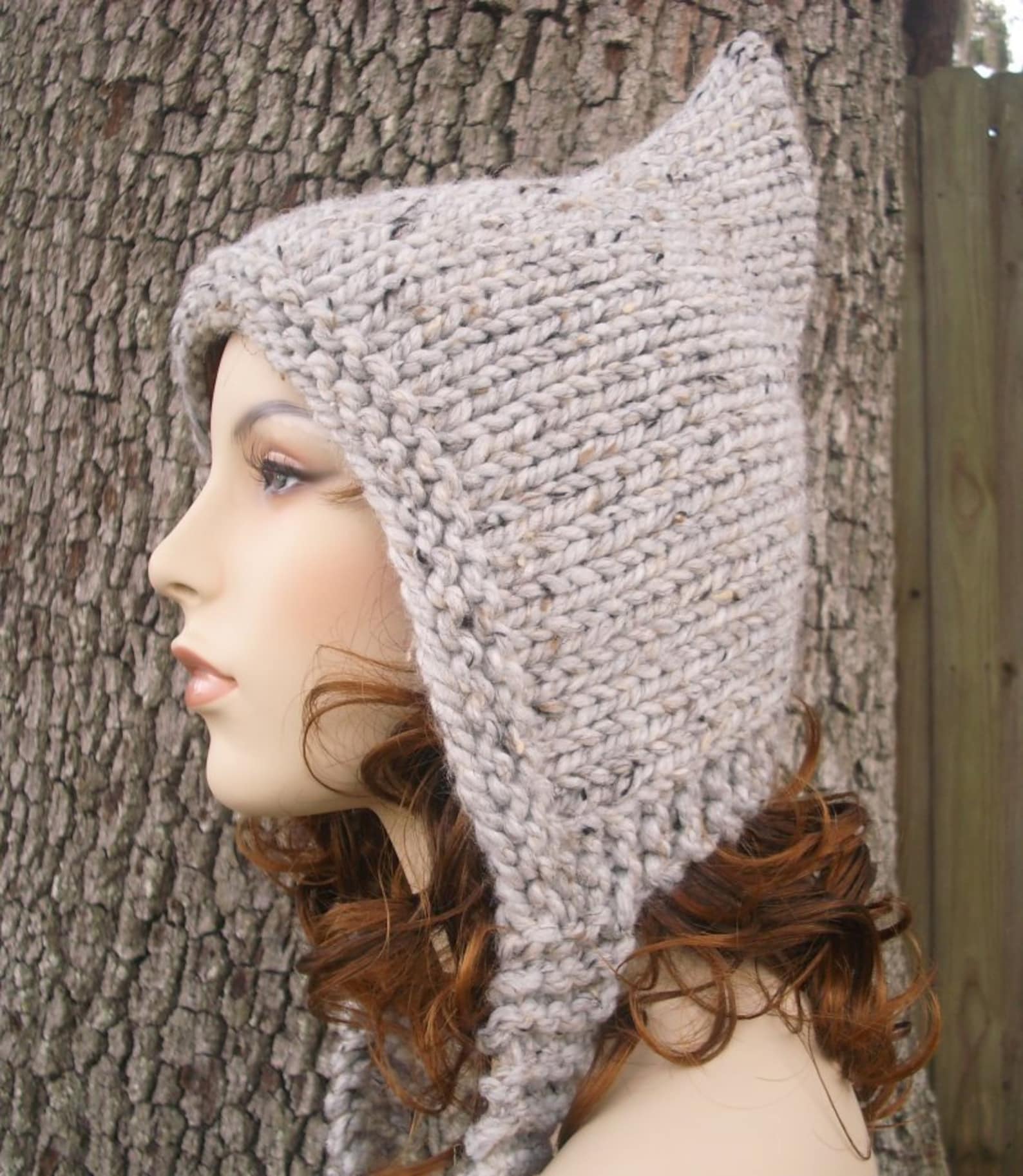 Adult Pixie Hat Knit Chunky Knit Hat Womens Hat Etsy