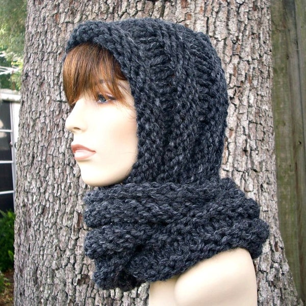 Instant Download Knitting Pattern, Knit Hood Pattern, Knit Hat Pattern, Gretel Wrap Hood Pattern, Womens Hat Pattern