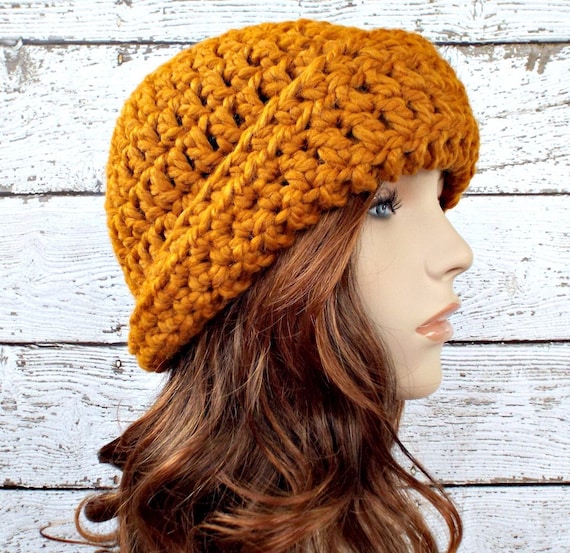 Crochet Cloche Hat, Chunky Crochet Hat, Womens Hat, Mens Hat  display picture 3