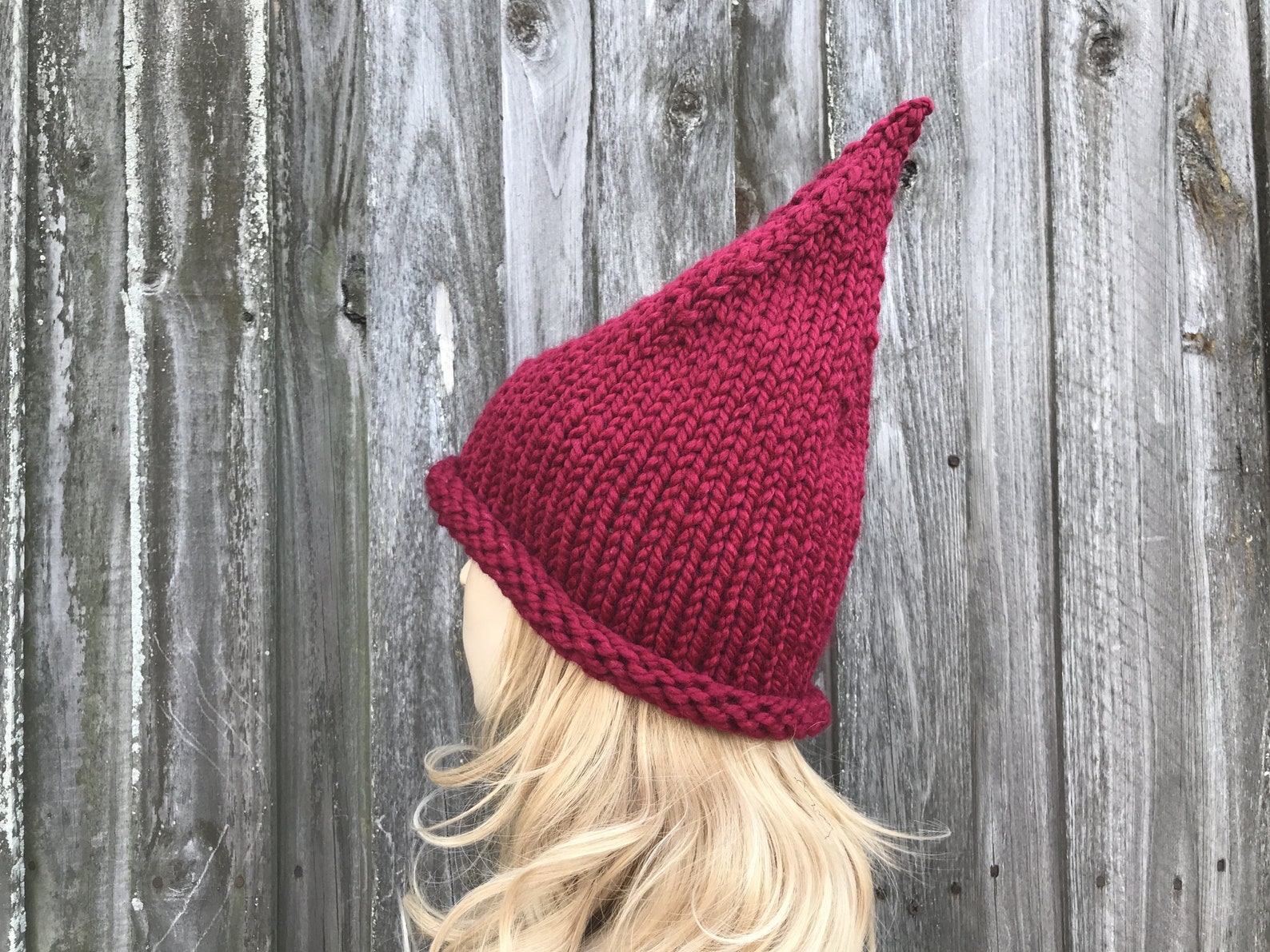 Knit Witch Hat Witch Beanie Elf Hat Gnome Hat Wizard Hat Etsy