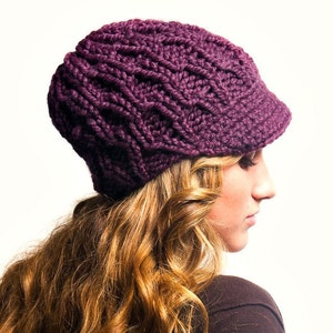 Sofortiger Download Strickanleitung - Strickmütze-Muster Amsterdam Zopfmuster Beanie Muster Strickanleitung Schiebermütze - Damen Accessoires