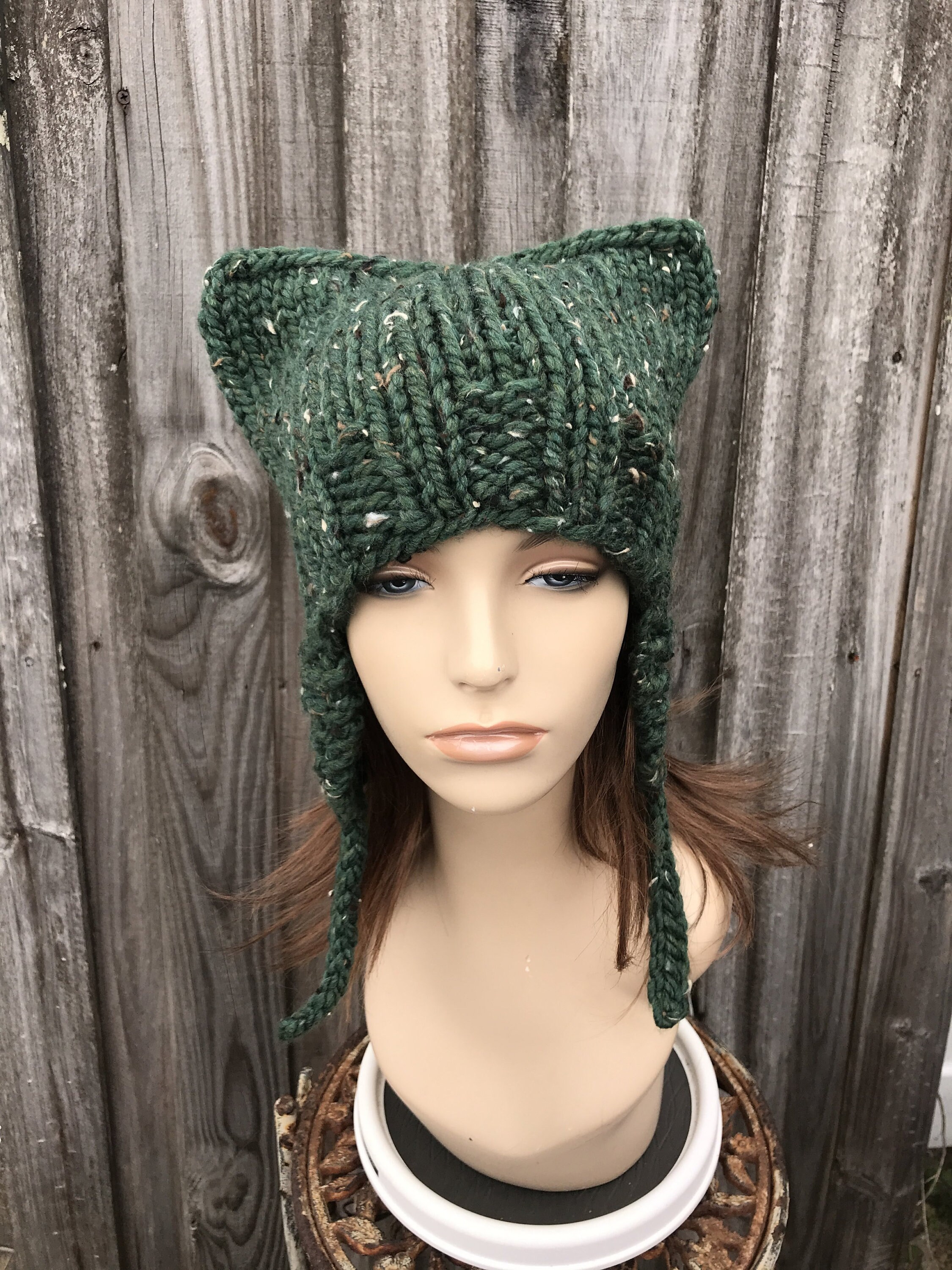 最終値下げandwang Fluffy cat knit hat Fluffy cat knit hat