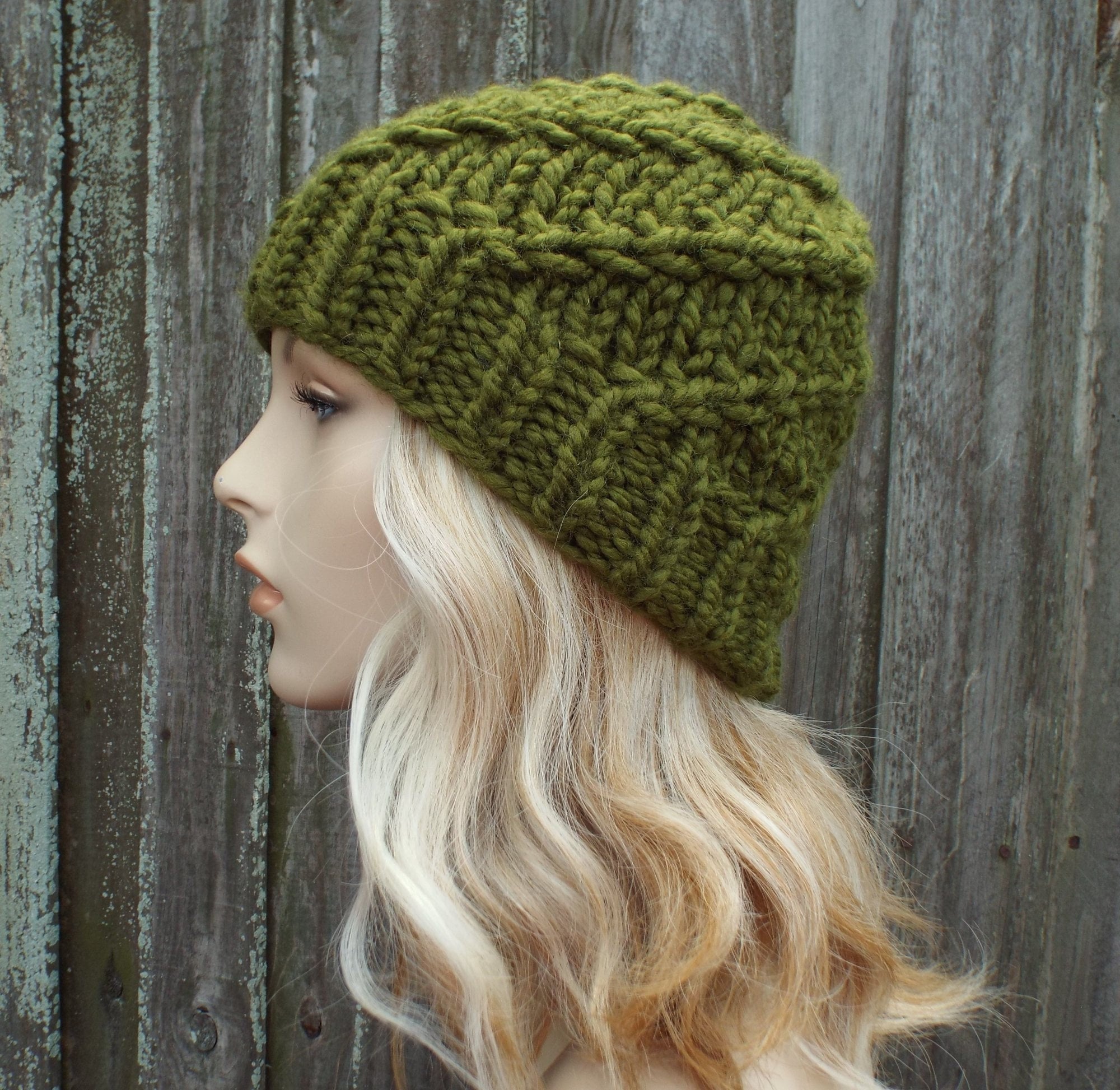 Hand Knit Beanie, Chunky Knit Hat, Womens Hat, Mens Hat 