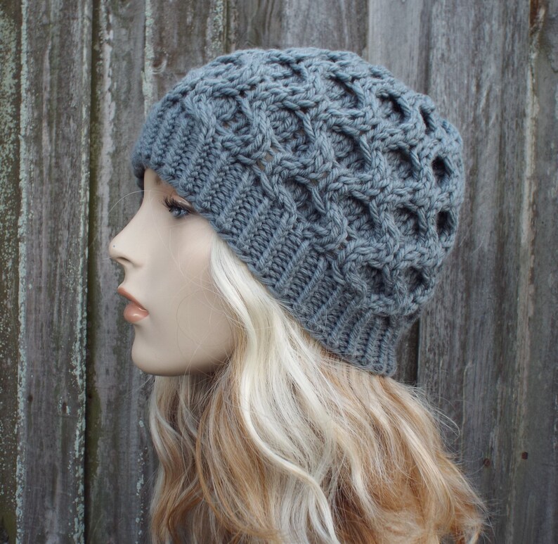 Knitted Hat Pattern Hat Knitting Pattern Cable Beanie Knitting Pattern ...