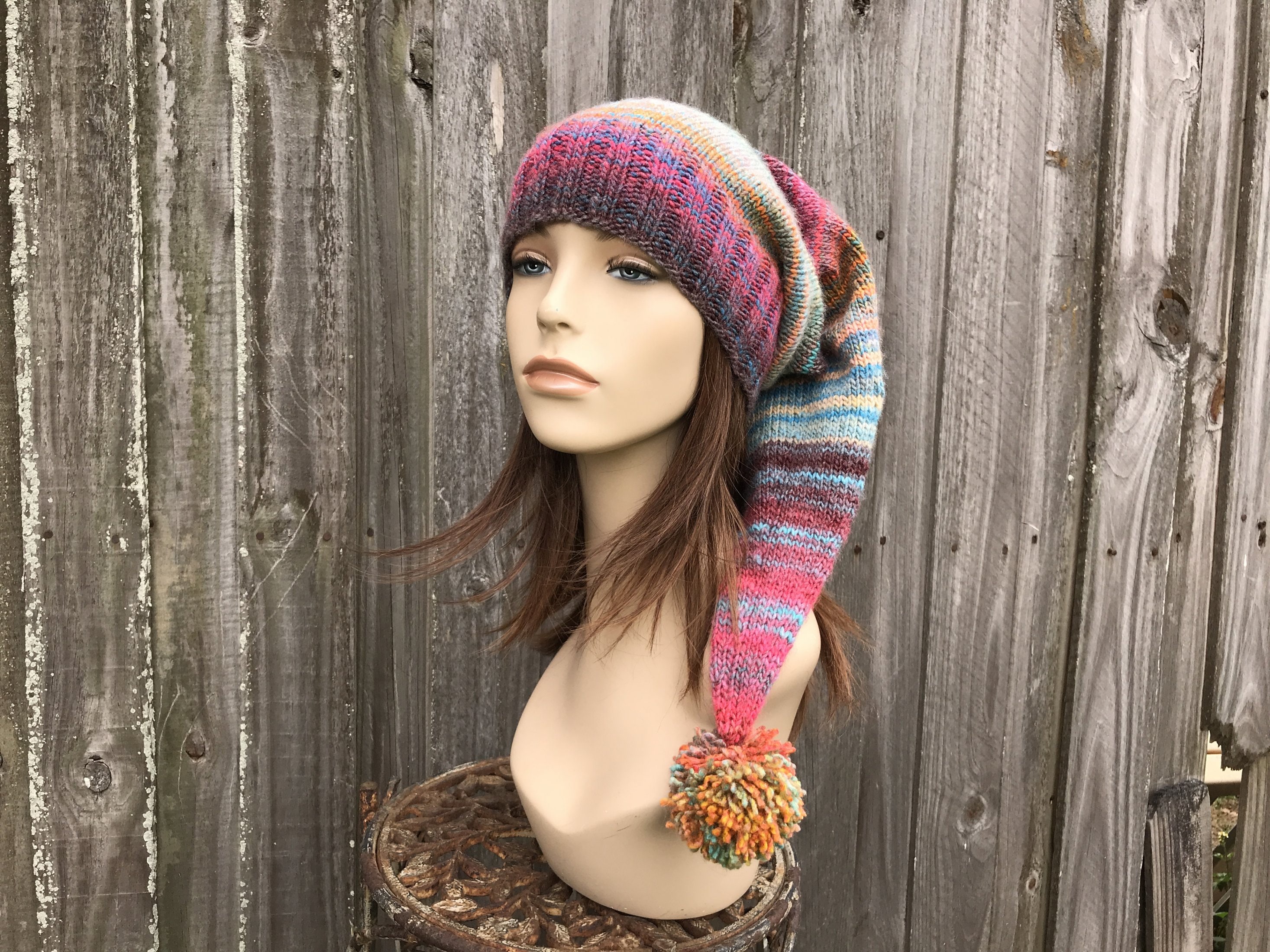 Knit Hat Pattern Stocking Cap Knitting Pattern Womens Hat Etsy
