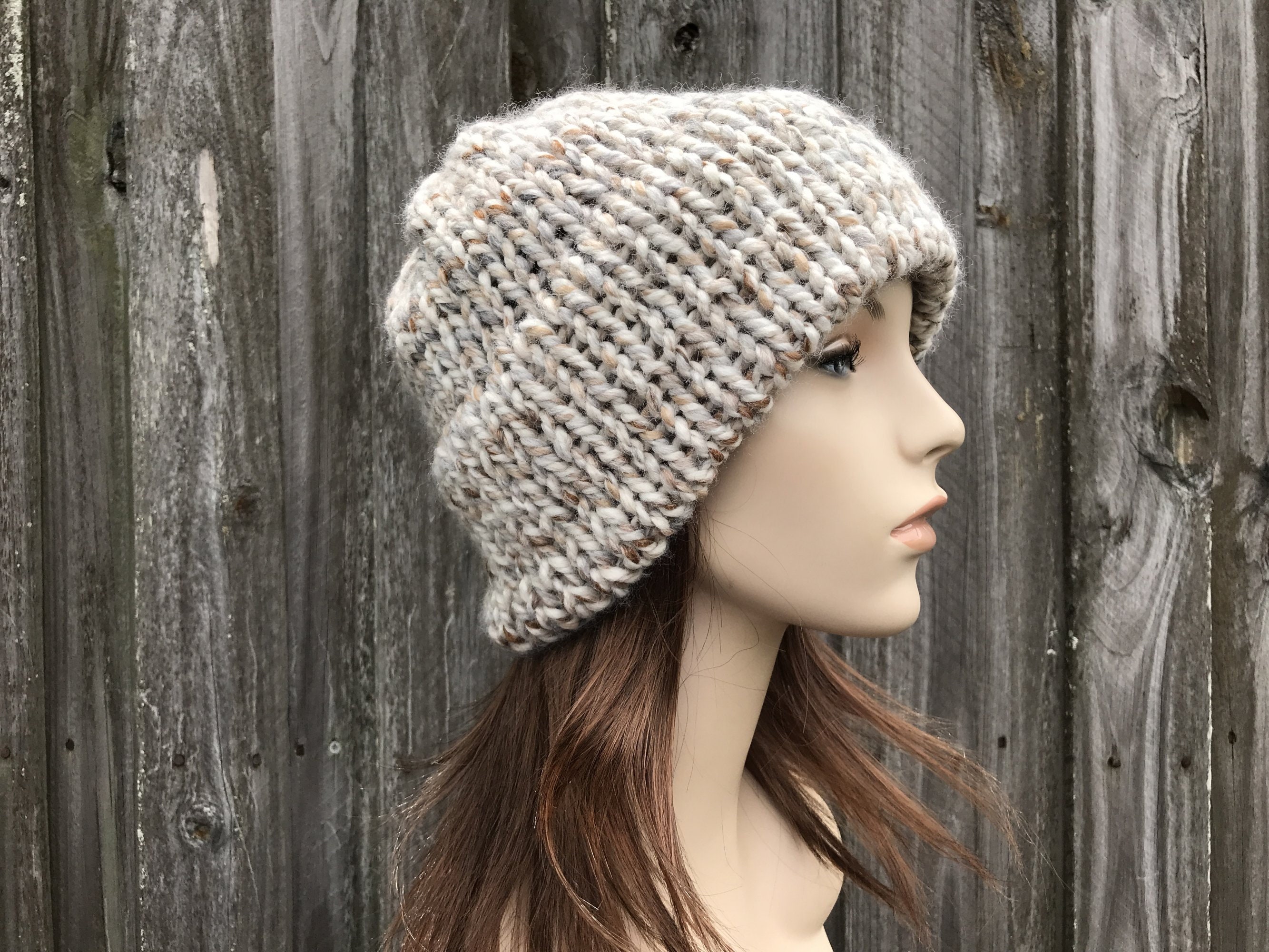 Chunky Knit Hat Mens Beanie Womens Beanie Warm Winter Hat ...
