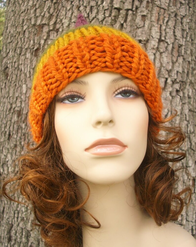 Chunky Knit Hat Gnome Hat Elf Hat Womens Hat Mens Hat Etsy