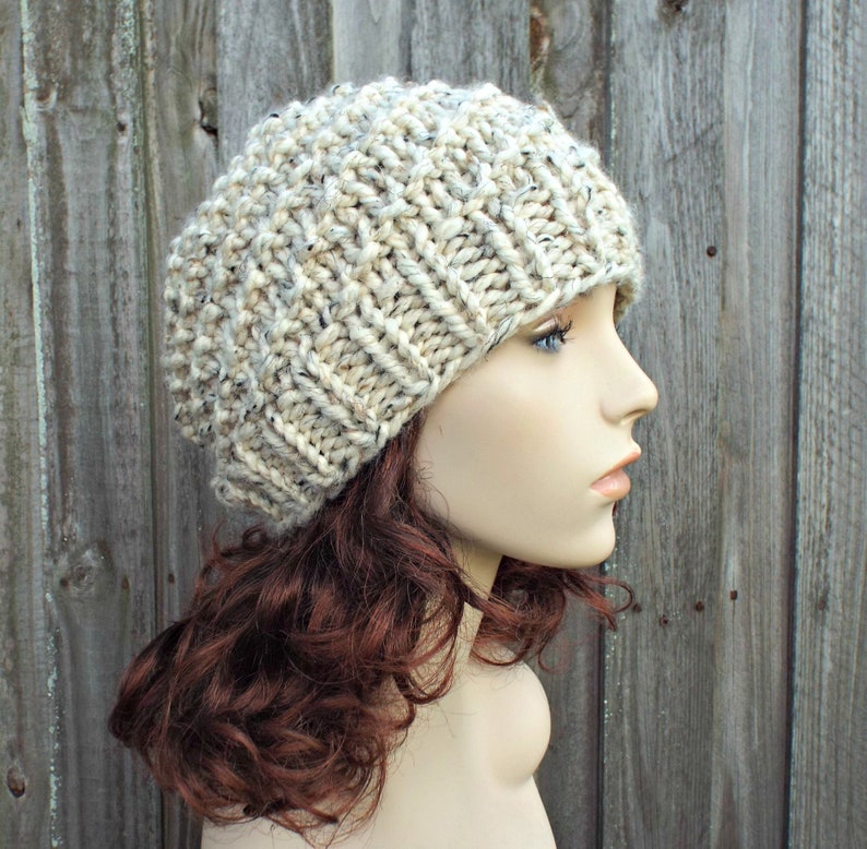 READY TO SHIP Tsunami Beanie Wheat Beanie Chunky Knit Hat Womens Hat Wheat Mens Hat Wheat Spiral Texture Beanie Wheat Hat Wheat Beanie