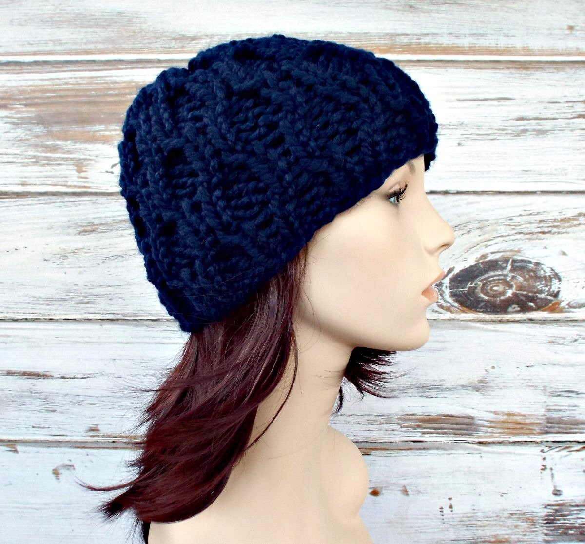 Knit Hat Navy Blue Womens Hat Amsterdam Beanie in Navy Blue Etsy