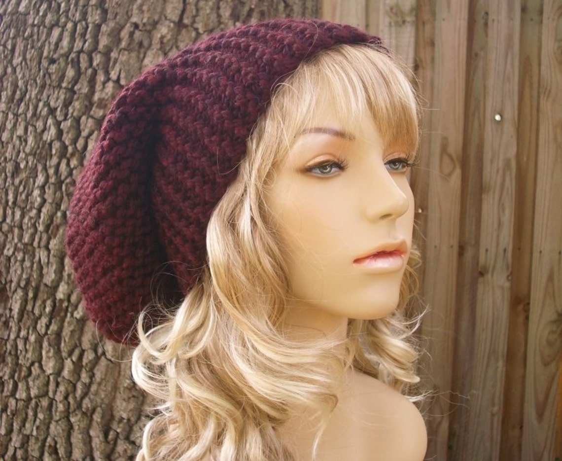 Oversized Knit Hat Mens Hat Womens Hat Winter Hat Slouchy Etsy