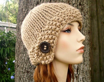 Strick Cloche Mütze für Frauen, Grobstrick Mütze, Damenmütze, Wintermütze, Strickmütze, Strickmütze, Cloche Mütze, Rehkitz